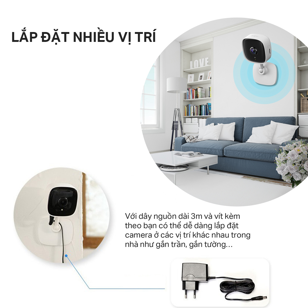 Camera WiFi Thông Minh TP-Link Tapo C110 Độ Phân Giải 3MP An Ninh Gia Đình - Hàng Chính Hãng