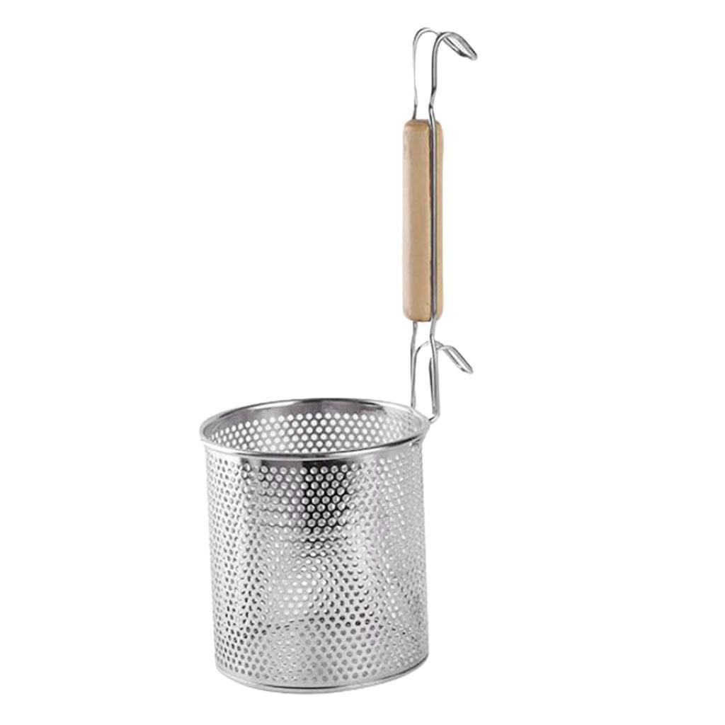 3X Kitchen Pasta Noodle Strainer, Stainless Steel, Deep Fry Basket 14cm