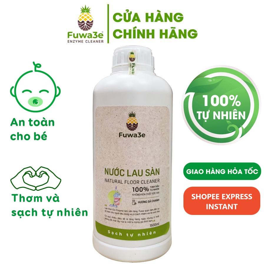 Nước lau sàn Fuwa3e hữu cơ organic sả chanh khử mùi đuổi muỗi kiến diệt nấm mốc 1.5L