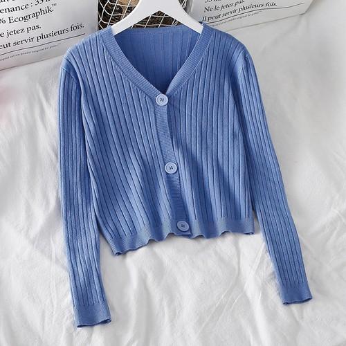 Áo khoác cardigan nữ len mỏng dệt kim mùa Thu ulzzang Hàn Quốc màu tươi