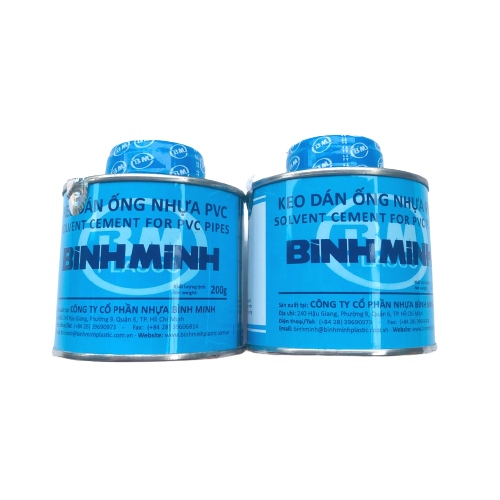 Keo dán ống nhựa PVC Bình Minh lon 200g 500g