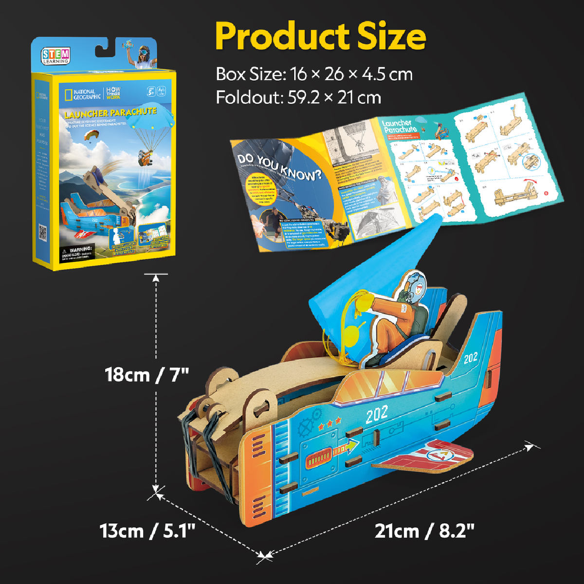 Đồ Chơi Lắp Ráp Bệ Phóng Dù Lượn Nat Geo STEAM DS1120h