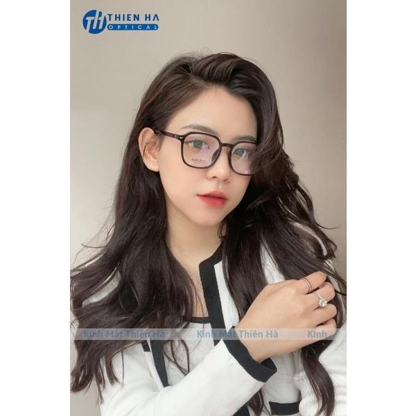 Gọng kính cận nam nữ THIÊN HÀ OPTICAL nhựa dẻo dáng đa giác nhựa TR90 mảnh nhẹ chắc UNISEX trẻ dễ đeo nhiều màu TH12400