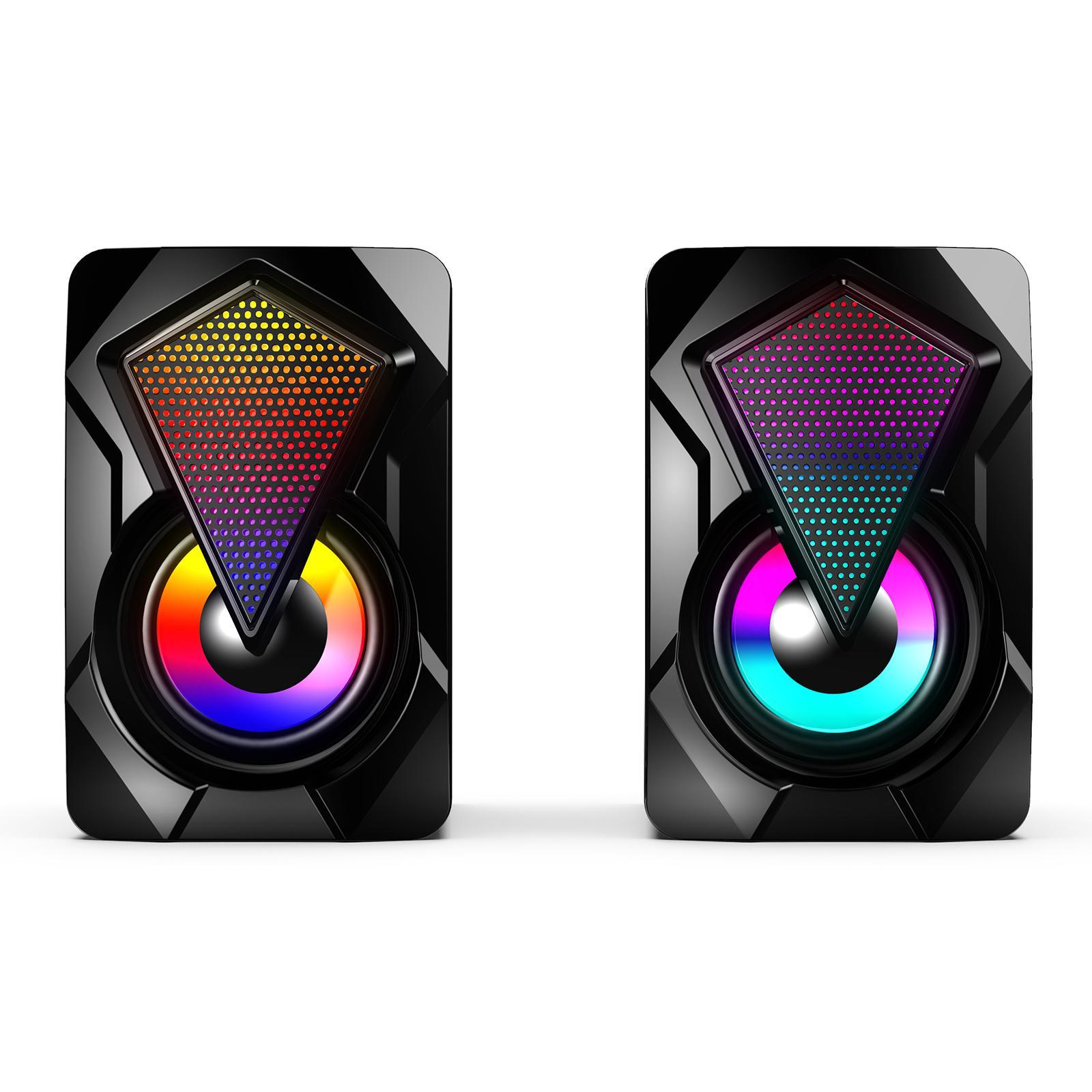 Gaming RGB-Illuminated 2.0 Channel Computer Speaker for PC Laptop USB Powered