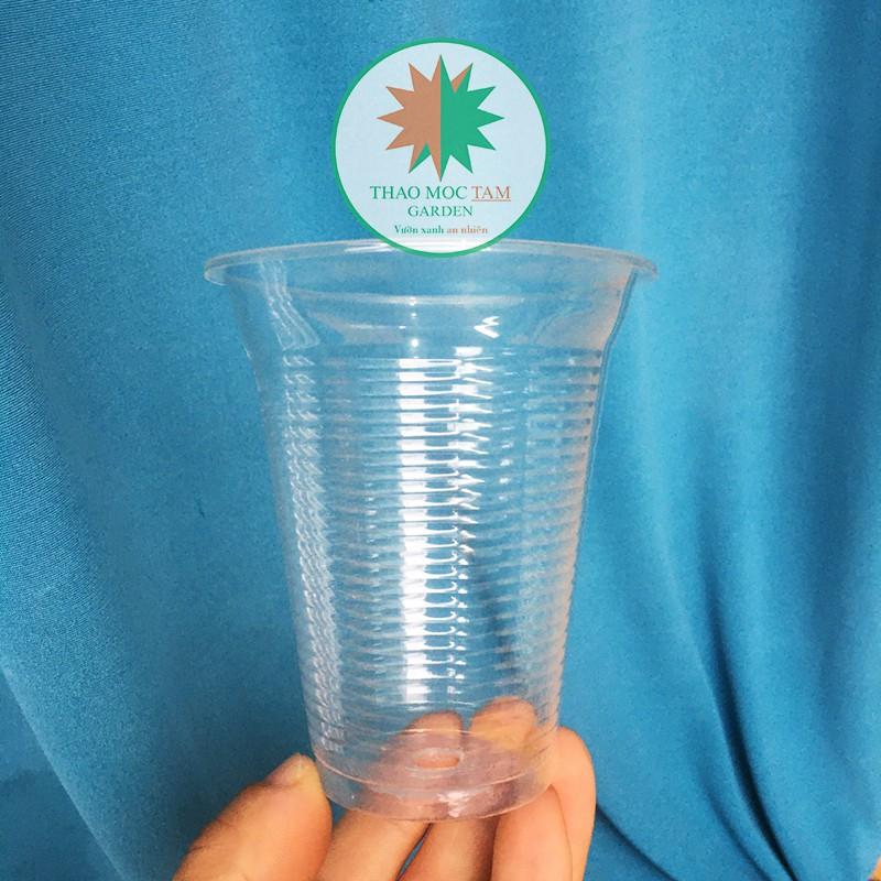 Lốc 50c ly nhựa ươm cây, giâm cành hồng - Ly nhựa Plastic cao cấp có đục lỗ đáy