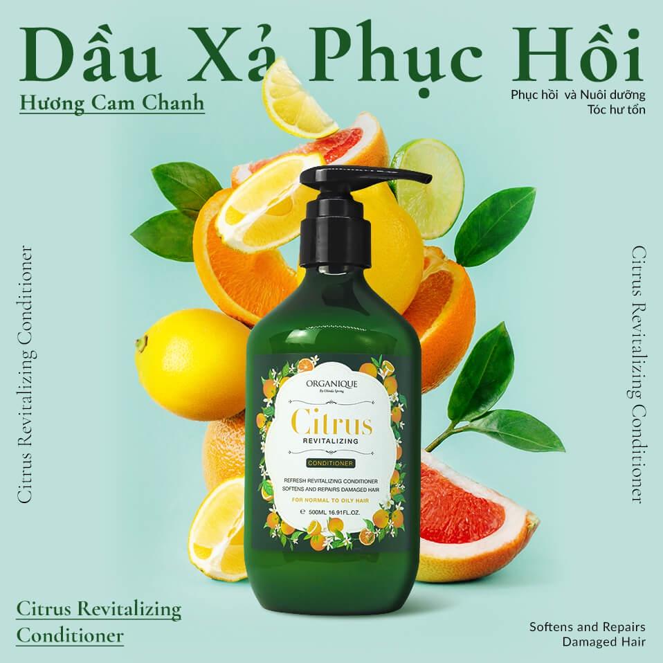 Dầu Xả Organique Phục Hồi Hương Cam Chanh Citrus Revitalizing Conditioner 500ml