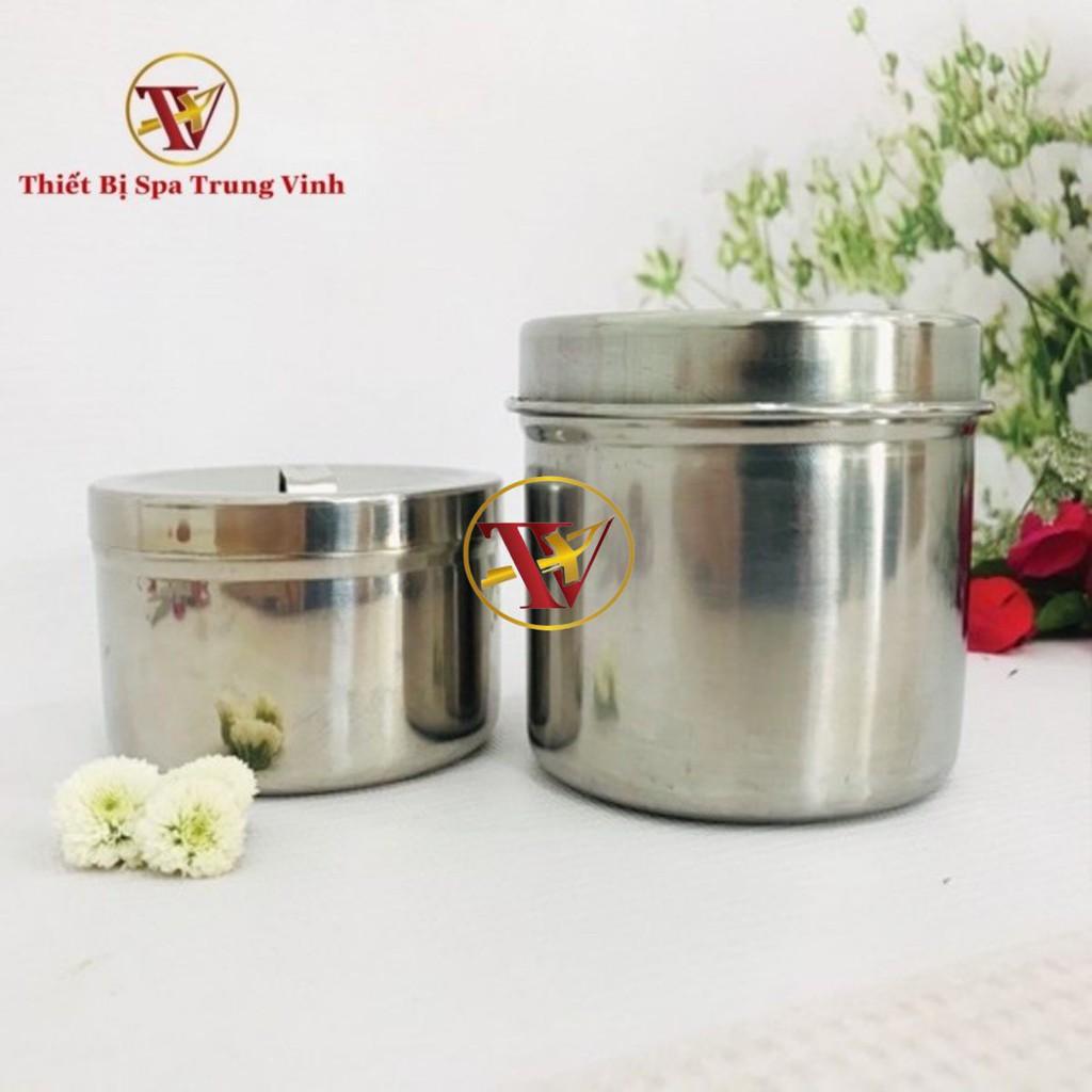 Hũ Inox Đựng Bông 8cm Dùng Trong Y Tế SPA Thẩm Mỹ Viện