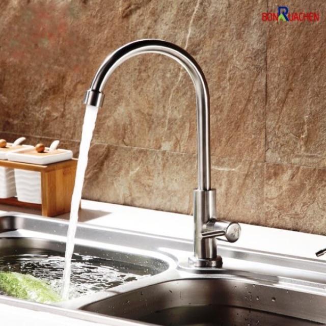 Vòi chậu rửa bát Inox Sus 304 cắm chậu (chỉ bên lạnh)