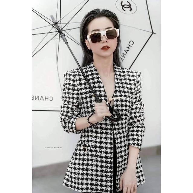 ÁO VEST DÍC DẮC GHI ĐEN BLAZER