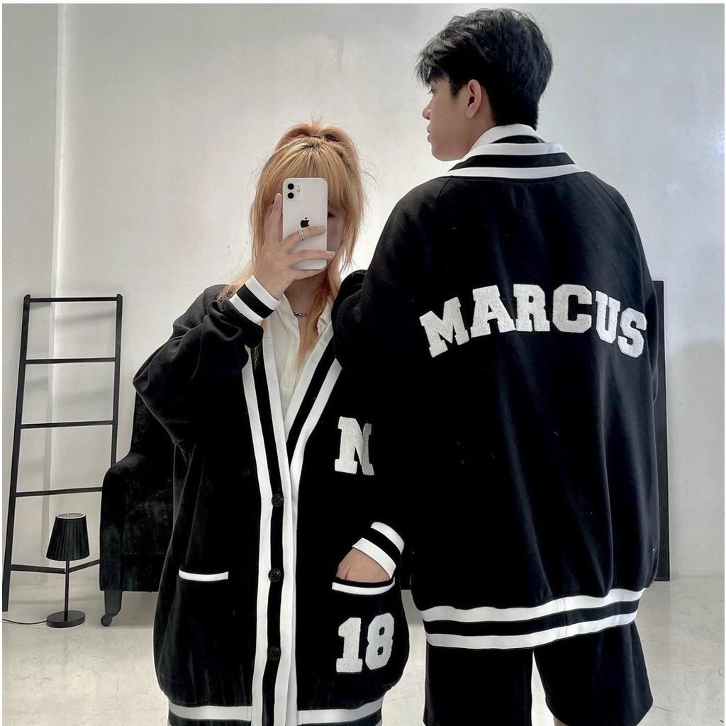 ÁO KHOÁC CARDIGAN MARCUS SỐ 18 - Áo Khoác Nỉ Nam Nữ Form Rộng Viền Trắng