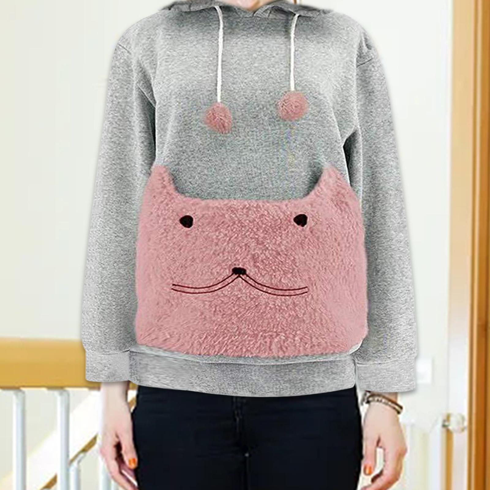 Womens Pet Hoodies Pullover Sweatshirt Oversized Cat Hoodies Pet Holder Cat Dog Pouch Carriers