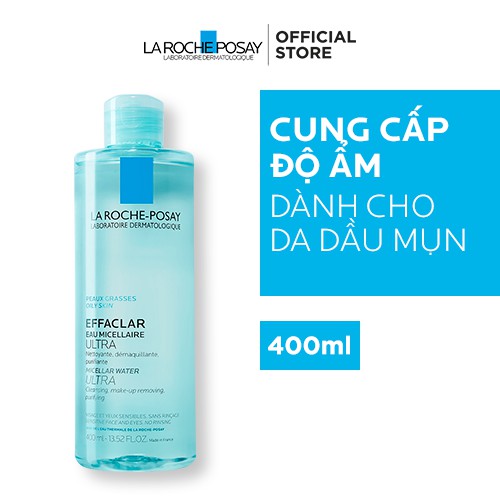 Nước Tẩy Trang Làm Sạch Sâu Và Kiểm Soát Bã Nhờn Cho Da Dầu Và Da Mụn La Roche Posay Effaclar Micellar Water 100Ml