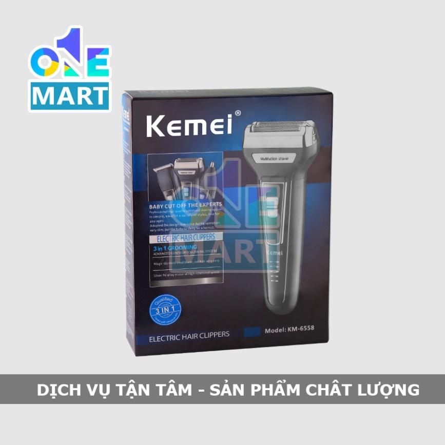 Máy cạo râu tông đơ cắt tóc máy tỉa lông mũi 3 trong 1 Keimei KM - 6558