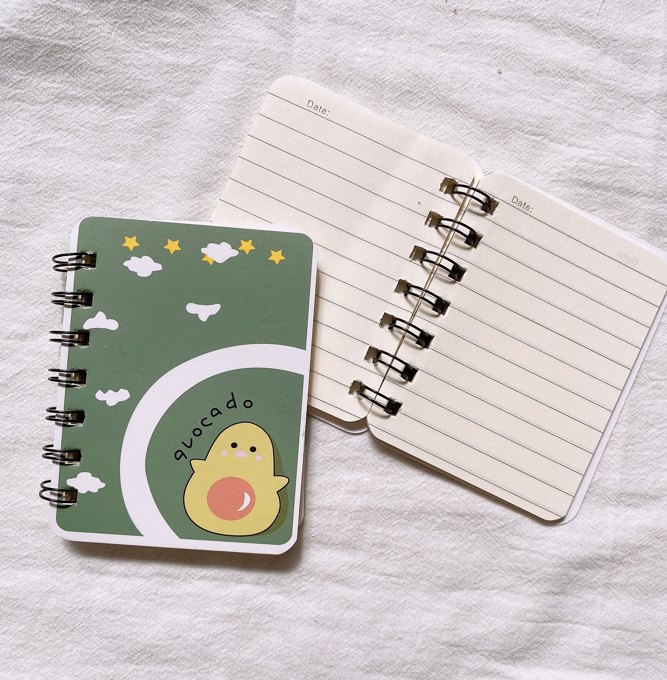 COMBO 2 SỔ TAY MINI GÁY LÒ XO, HÌNH QUẢ BƠ AVOCADO XINH XẮN