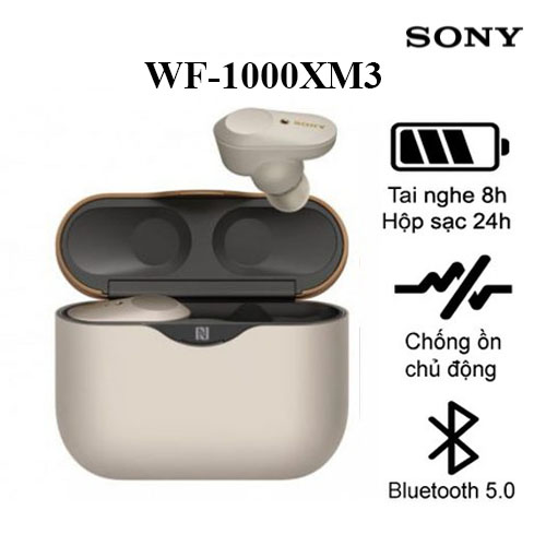 Tai Nghe True Wireless Sony WF-1000XM3 Chống Ồn Chủ Động - Hàng chính hãng