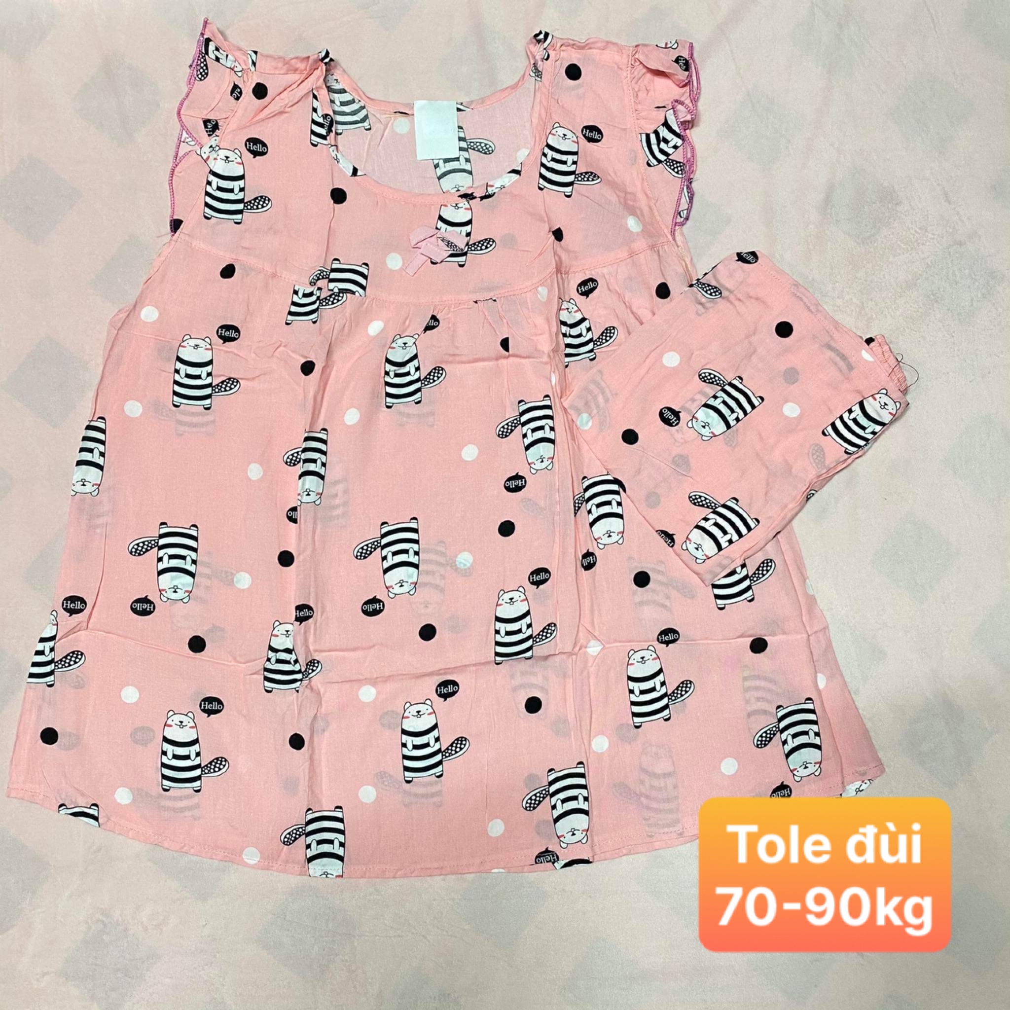 [HCM] (70-90kg) Đồ bộ nữ bigsize đùi chất liệu tole - lanh. Hongduyen2188
