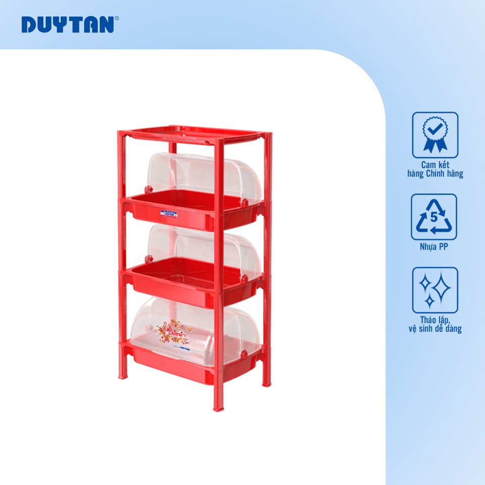 Kệ nắp Duy Tân có nắp NHỎ 2 tầng 3 tầng đựng chén bát, vật dụng tiện lợi