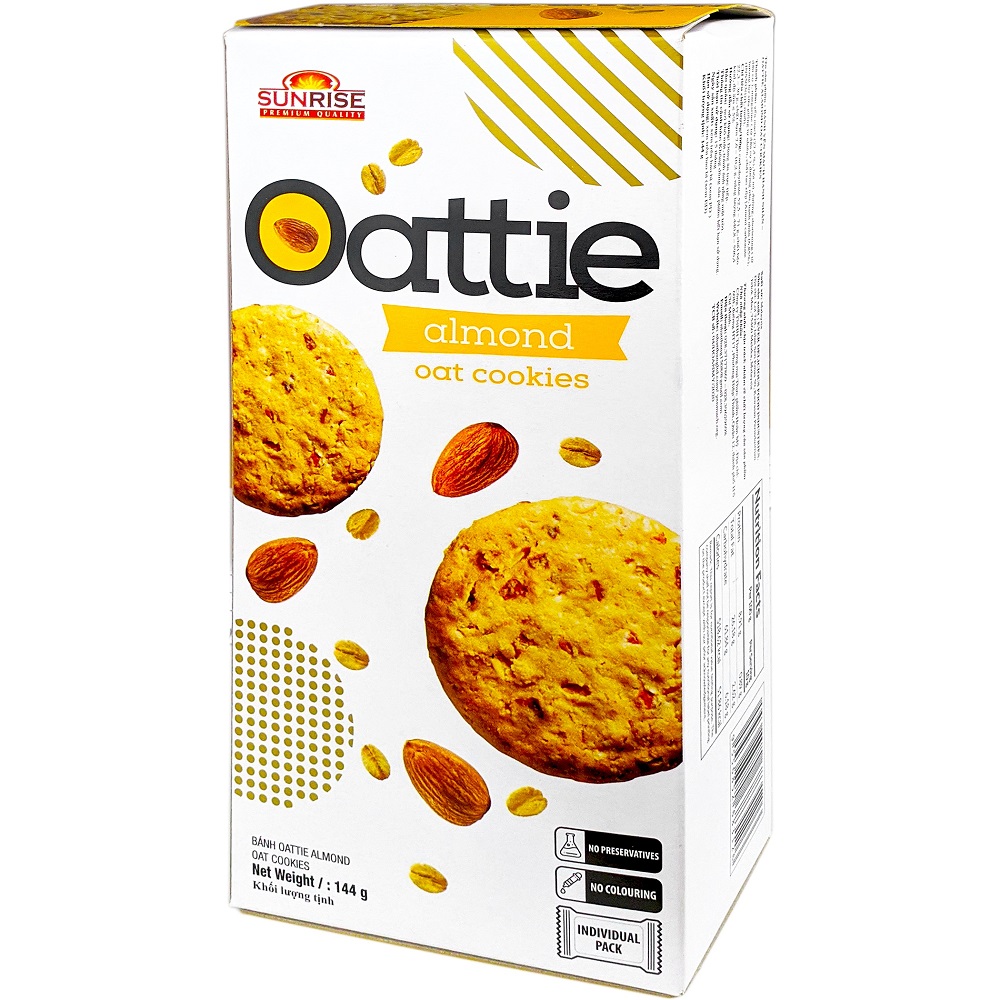 Bánh quy dinh dưỡng Oattie vị yến mạch hạnh nhân 144g