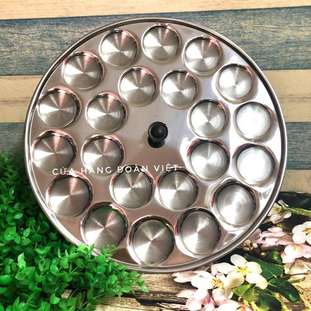 Khuôn Bánh Bèo - Inox tiện lợi có nút cầm chống nóng - Khuôn 22 Bánh , đường kính khuôn 32cm