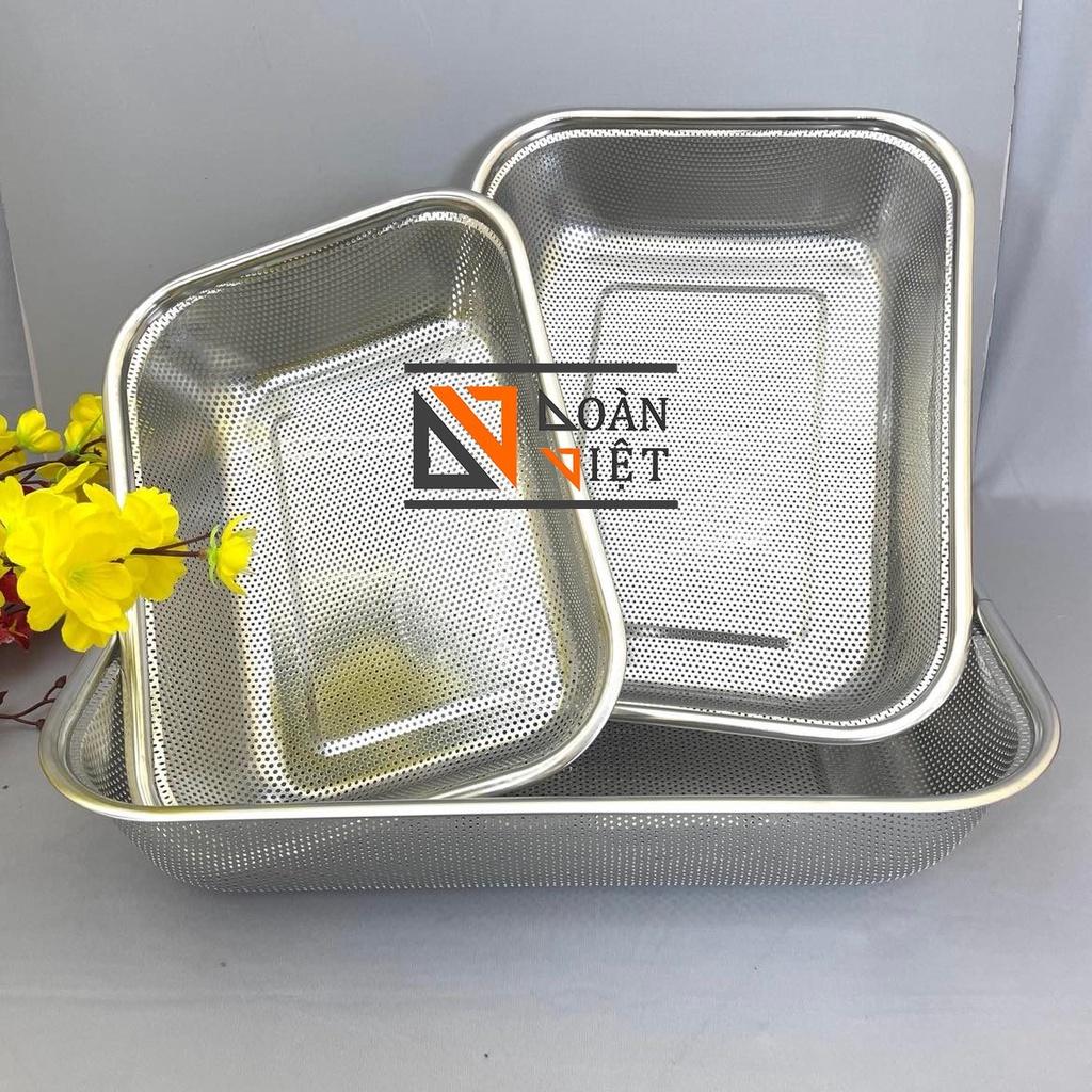 RỔ INOX đựng RAU CỦ, TRÁI CÂY ..hình CHỮ NHẬT , Inox không rỉ, lưới khít , có viền chắc chắn. NHIỀU SIZE