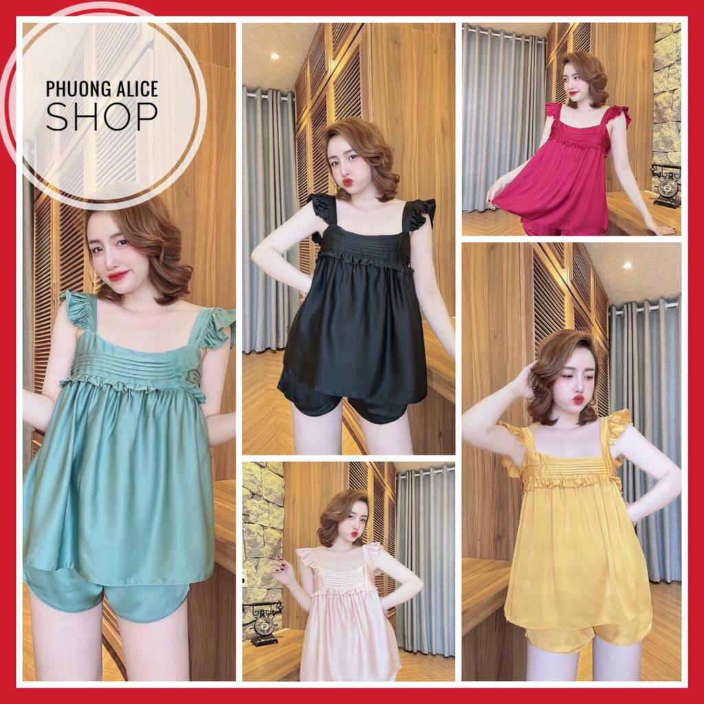 Đồ bộ đùi cánh tiên mặc nhà, bộ ngủ satin cao cấp sang chảnh- Phuongaliceshop