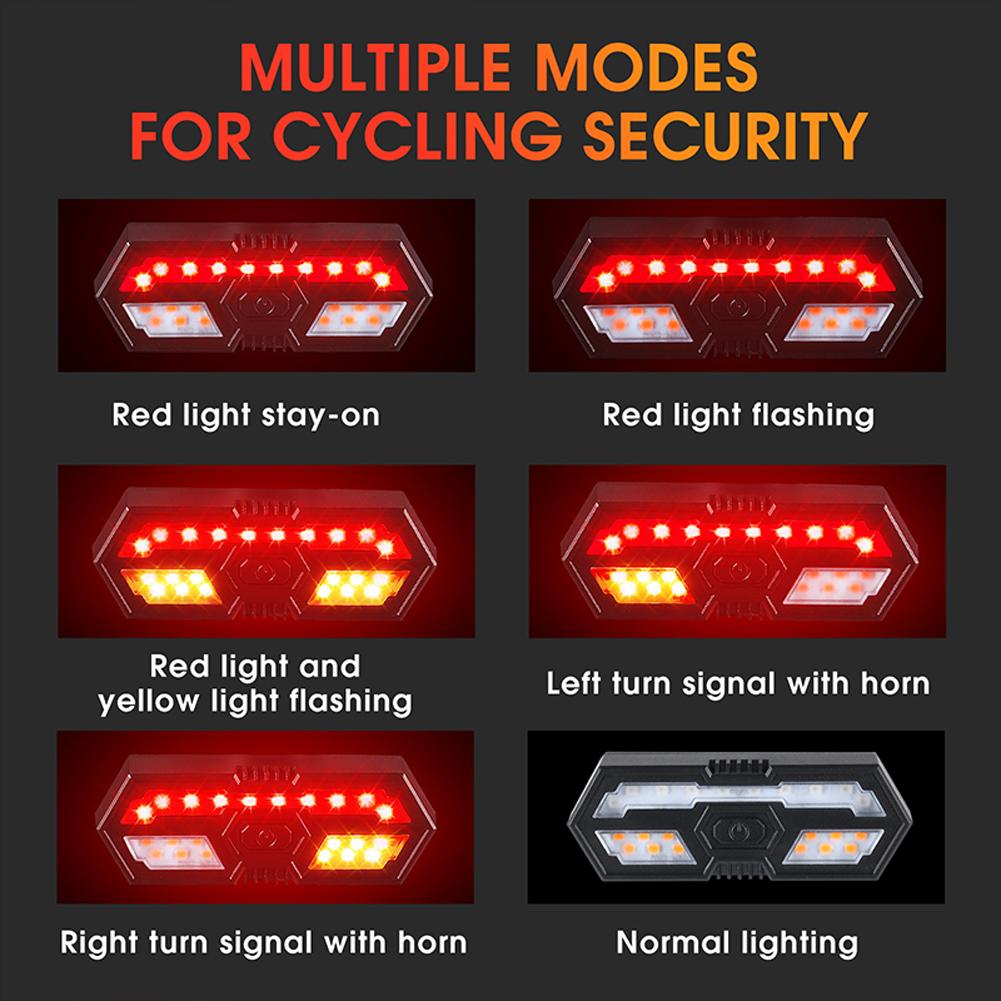 Đèn hậu cho xe đạp WEST BIKING 5m chiếu sáng từ xa LED báo rẽ MTB cho Đèn xe đạp chống nước USB có thể sạc lại