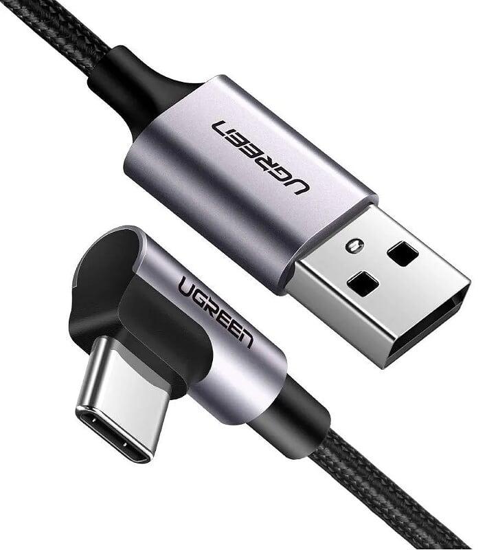 Ugreen UG50942US284TK 2M cáp USB ra type C bẻ góc 90 độ hỗ trợ sạc nhanh 2.0 3.0 - HÀNG CHÍNH HÃNG