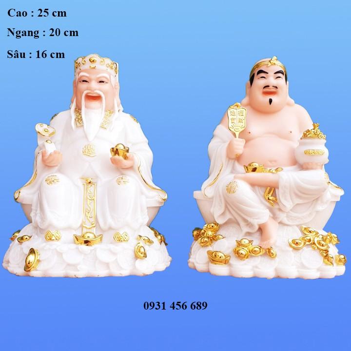 Tượng Thần Tài Thổ Địa đá cao cấp mẫu mới 10 inch các màu Đỏ , Trắng , Xanh lá , Cam cao 25 cm