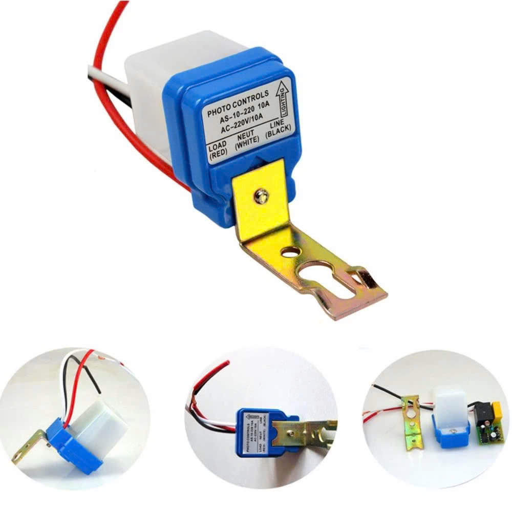 Công Tắc Cảm Biến Ánh Sáng AC220V/10A: Tự Động Bật Đèn Khi Tối, Tắt Khi Sáng