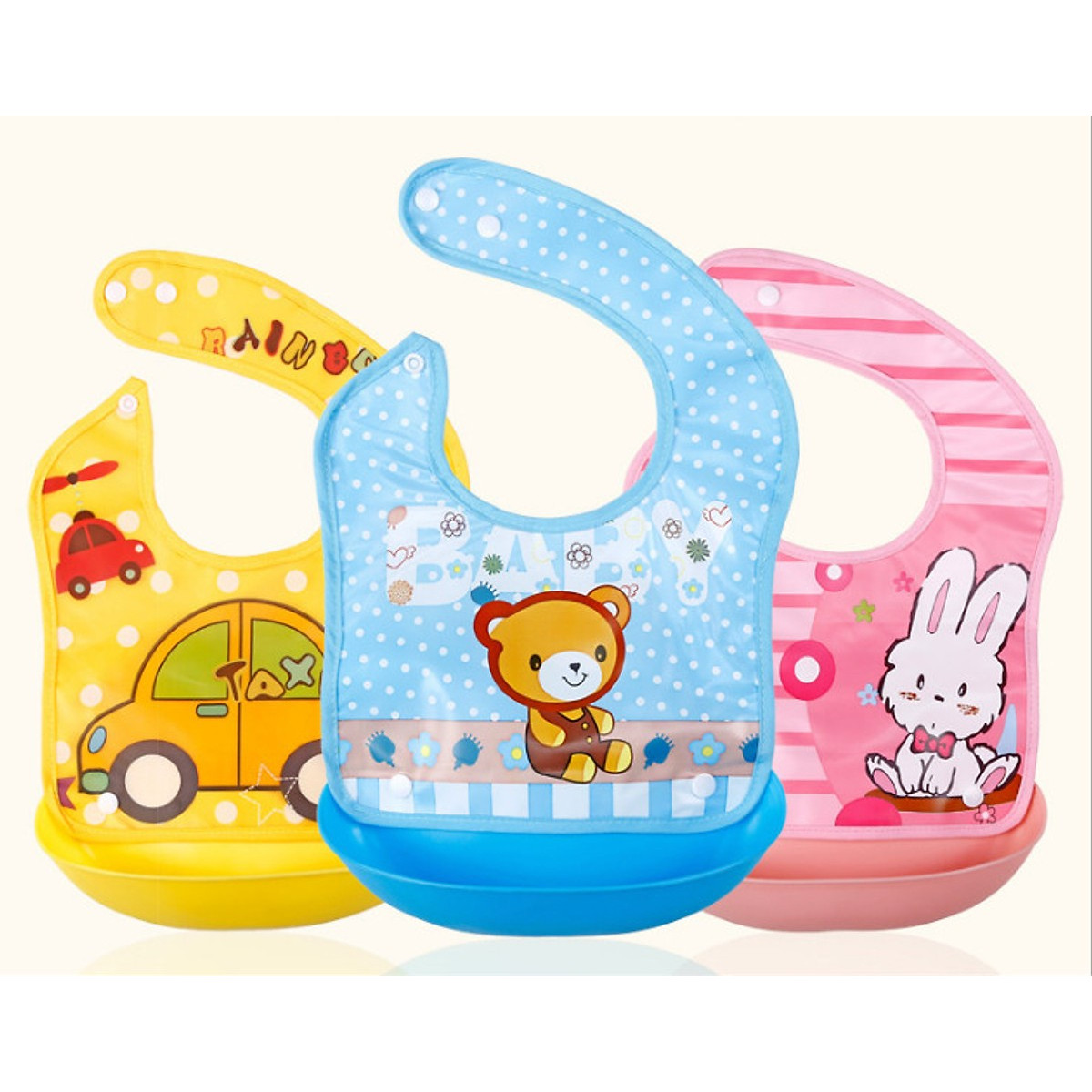 Yếm ăn có máng nhựa - Set 02 Yếm
