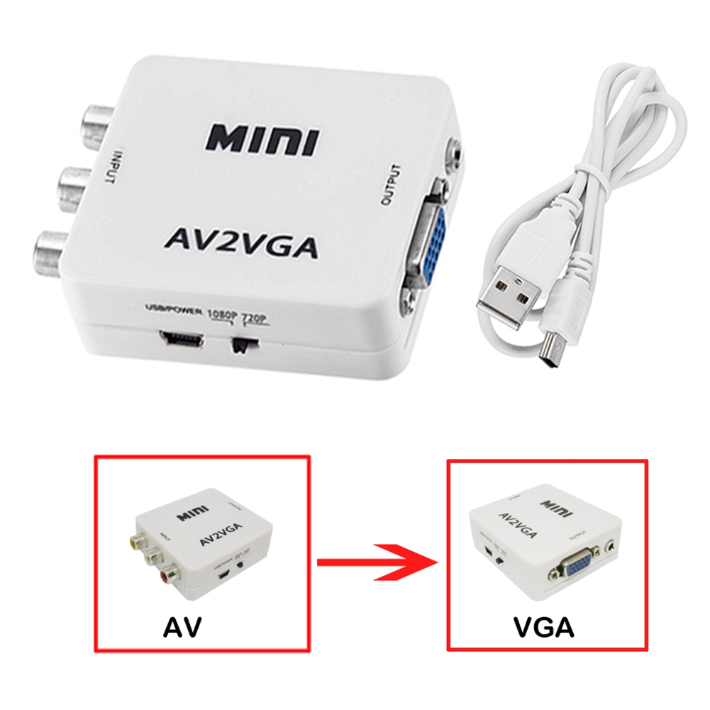 Bộ Chuyển Đổi AV ra VGA. Bộ Chuyển Tín Hiệu Từ Cổng Âm Thanh Av Ra Công Vga Hàng Chất Lượng