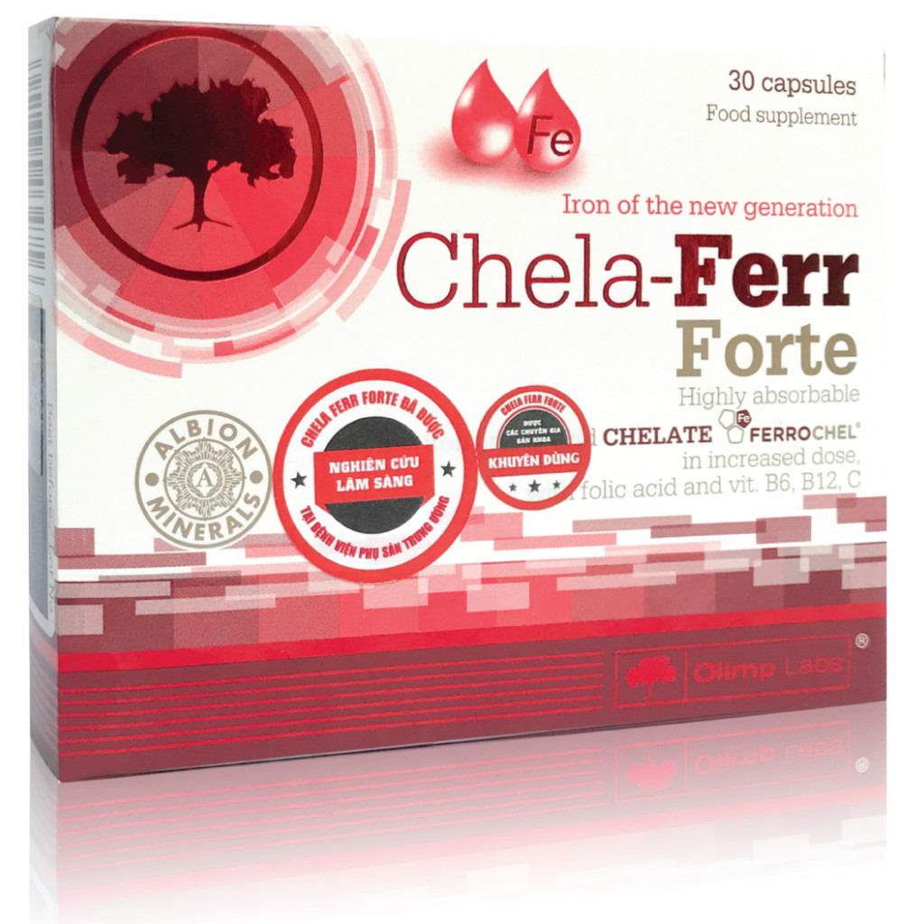 Thực phẩm chức năng bổ sung Sắt Chela - Ferr Forte Hộp 30 viên