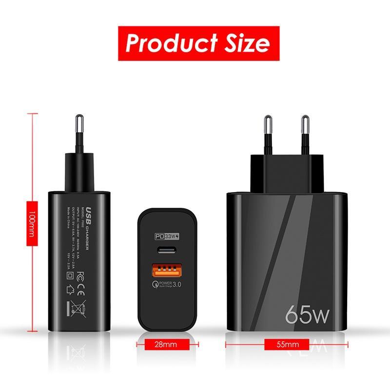 Bộ Sạc Nhanh PD USB C 65W PD Chất Lượng Cao