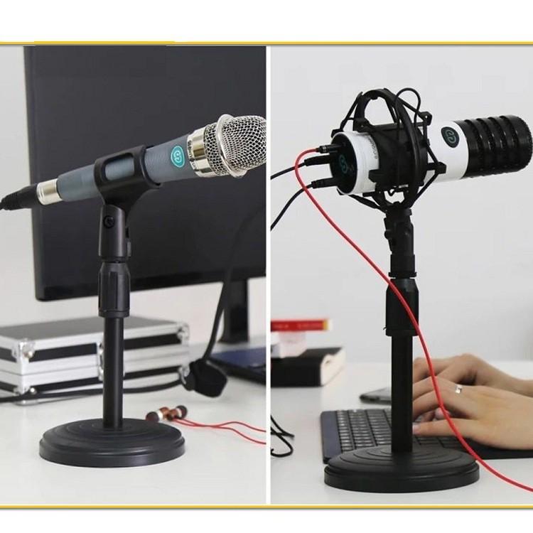 Giá Đỡ Micro Để Bàn, Giá Mic Thu Gọn - Điều Chỉnh Cao Thấp - Micro Cổ Xoay 360 Độ Tiện Lợi