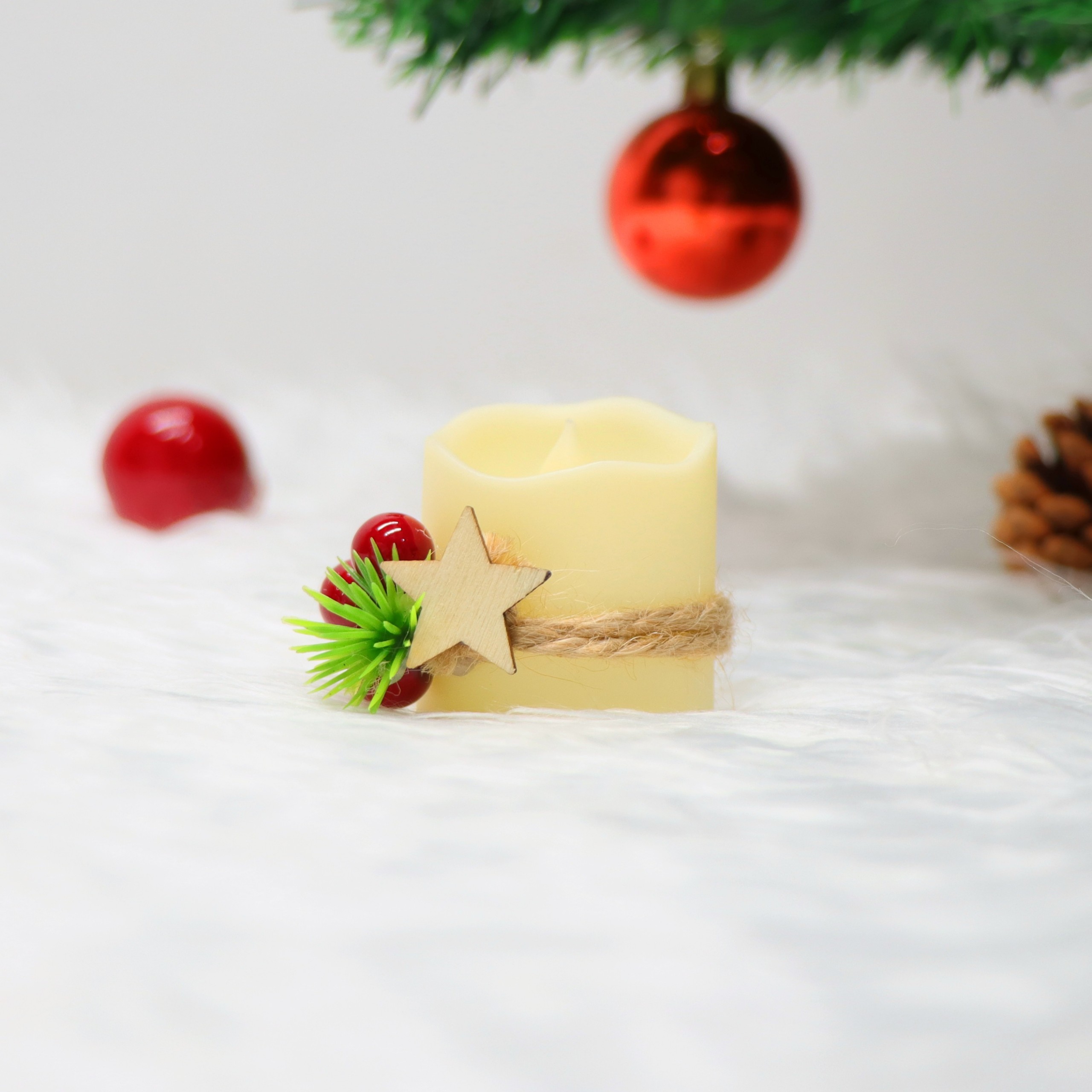 Nến Điện Tử  Nhí Đính Phụ Kiện Trang Trí Giáng Sinh Noel
