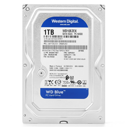 Ổ cứng HDD Western Blue 1Tb SATA3 7200rpm - Hàng Chính Hãng