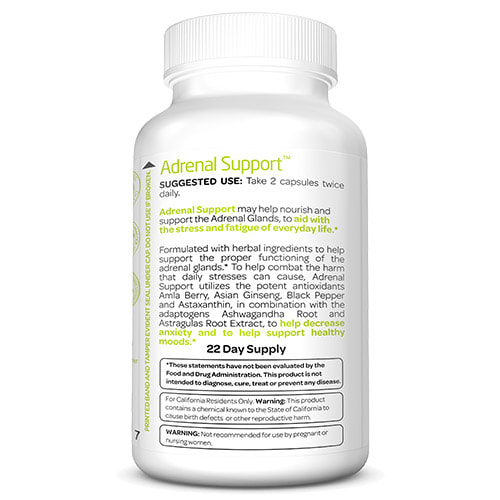 Adrenal Support | Detox Lọc Tuyến Thượng Thận, Công thức thảo dược: Hoàng Kỳ, Amla Berry, Nhân sâm Châu Á, Hạt tiêu đen và 500mcg Astaxanthin chống oxy hóa và chống viêm Chai 90 Viên