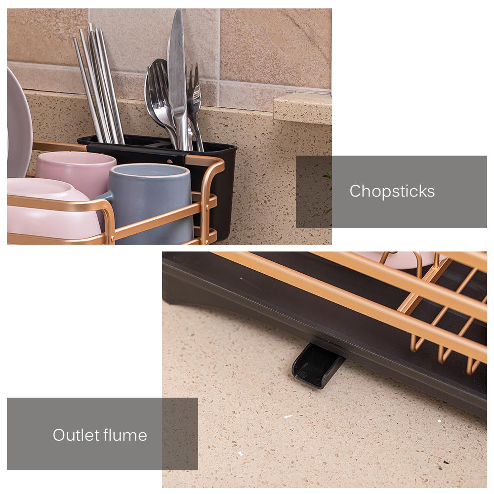 Giá để bát đĩa bằng hợp kim nhôm có lỗ thoát nước