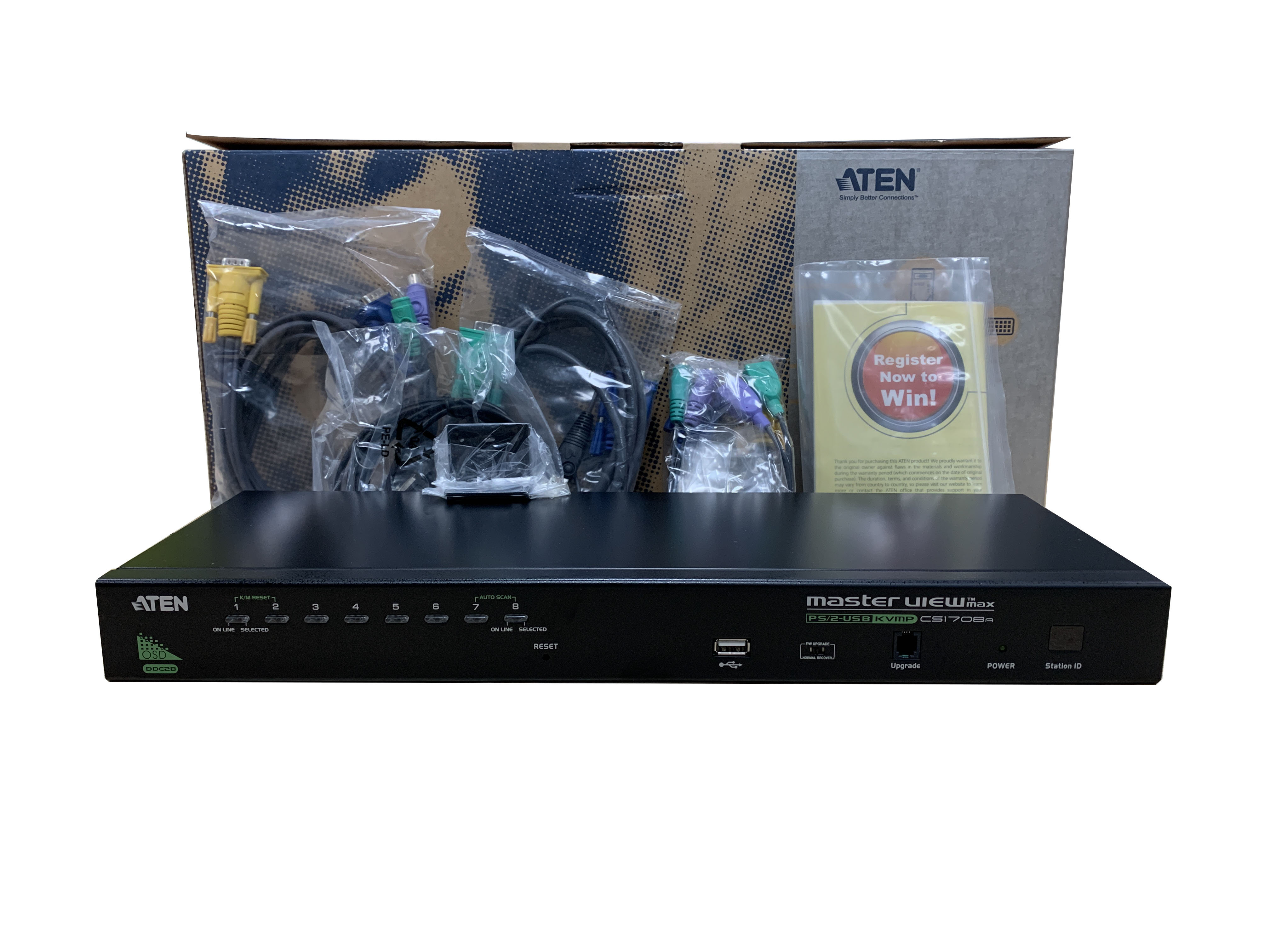 Bộ chuyển đổi KVM Switch PS/2-USB VGA 8 port  - Aten CS1708A - Hàng chính hãng