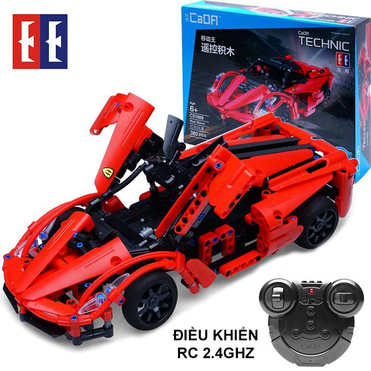 Đồ Chơi Lắp Ráp Kiểu LEGO CaDA C51009 Điều Khiển Từ Xa Mô Hình Siêu Xe Thể Thao Ferrari Red Storm Với 380 Chi Tiết