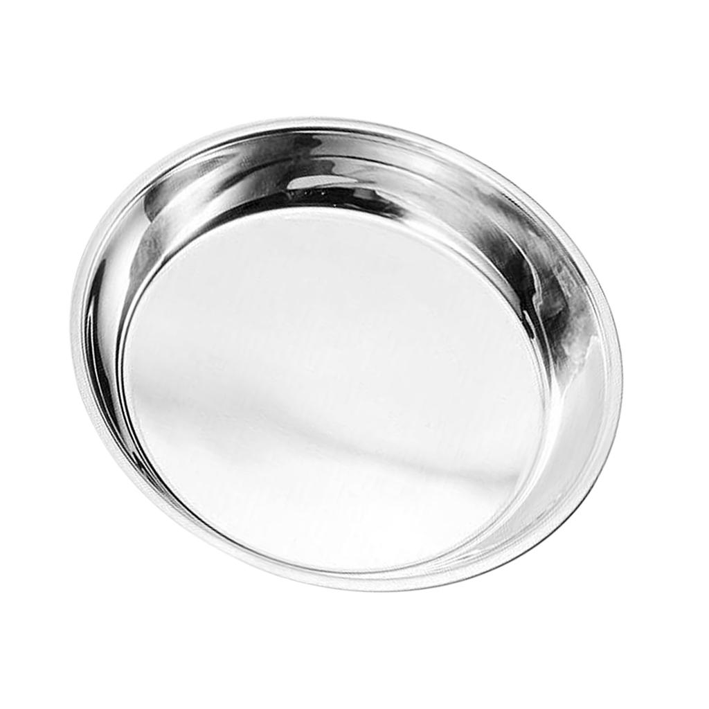 Hotel Stainless Steel Dinner Plate Dish for Salad BBQ Insulated New 24cm
