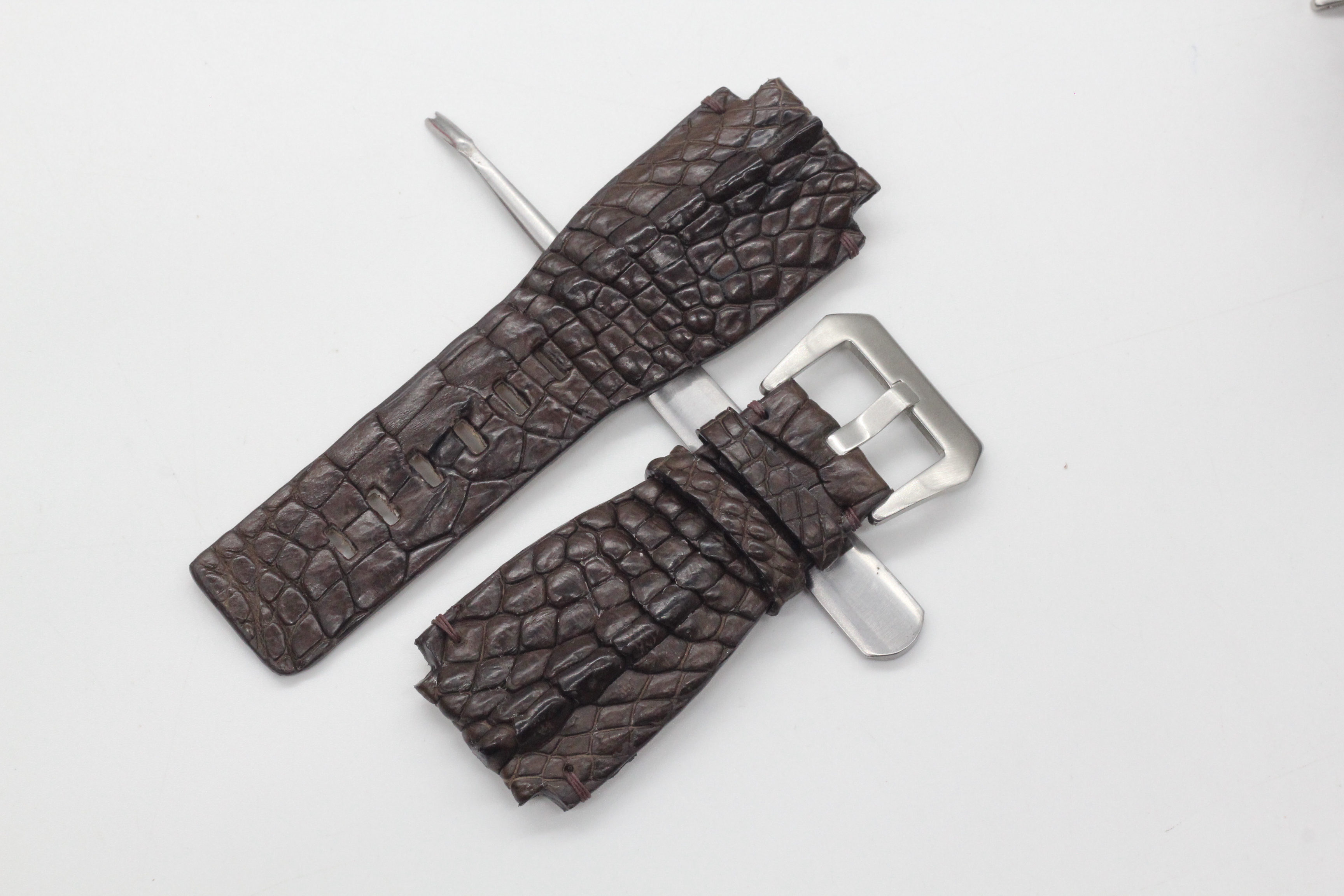 DÂY ĐỒNG HỒ DA VÂN GAI CHÂN CAO CẤP SANG TRỌNG, DÂY DA CÁ SẤU THẬT HANDMADE HÀNG CHÍNH HÃNG SONGHAN LEATHER, PHÙ HỢP VỚI DÒNG ĐỒNG HỒ BELL & ROSS SIZE 24mm/24mm   BH 6 THÁNG BRCD-01