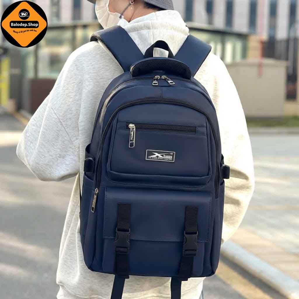 Balo Trung Học Đựng Laptop 15.6 Inch Chống Nước Xbags Dark Blue Cao Cấp Hiện Đại, Trẻ Trung, Cá Tính XB3202! - 5