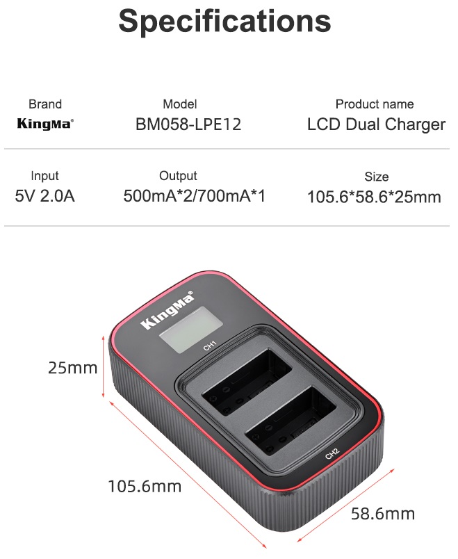 Pin sạc Ver 3 Kingma cho Canon LP-E12 , Hàng chính hãng
