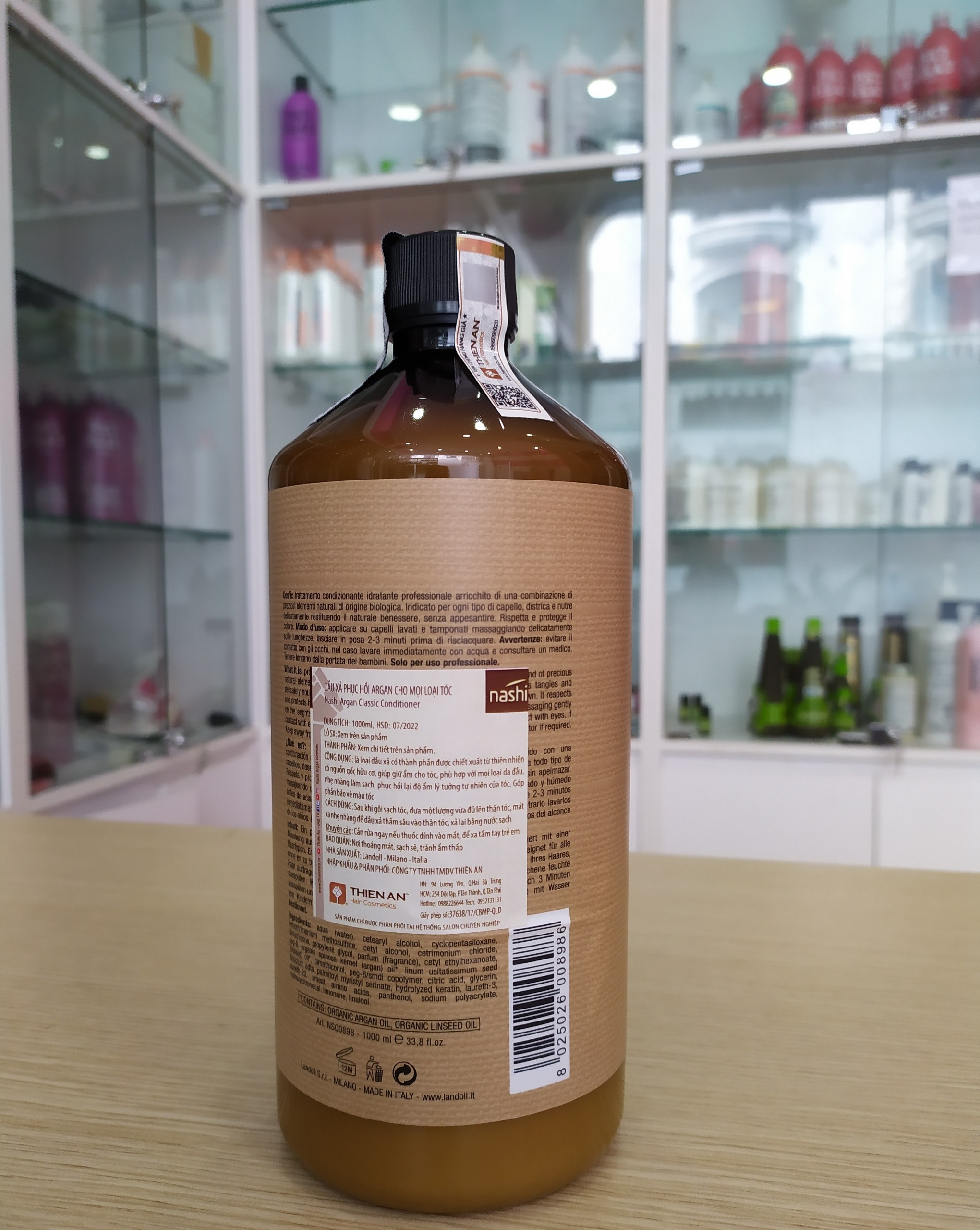 [+Tặng mũ trùm] DẦU XẢ PHỤC HỒI NASHI ARGAN SIÊU MỀM MƯỢT 1000ML