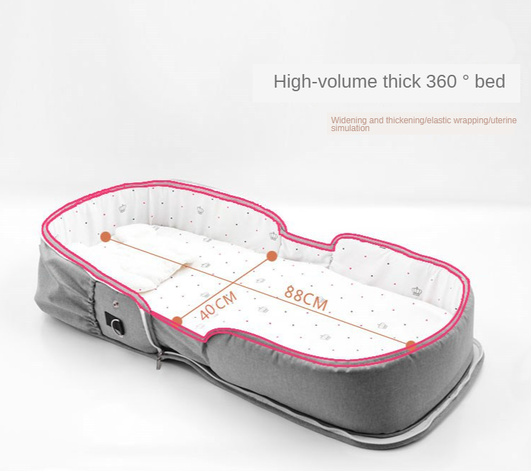 Giường nôi trẻ em gấp di đi động chống muỗi 2 In 1 Folding Portable Baby Crib Bed