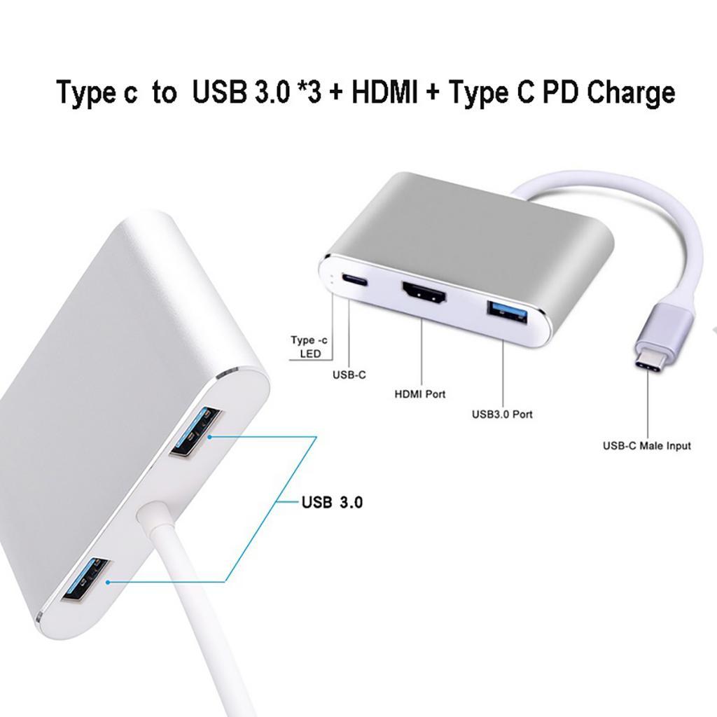 Universal USB Type-C to VGA Charging HUB Adapter Converter for Laptop