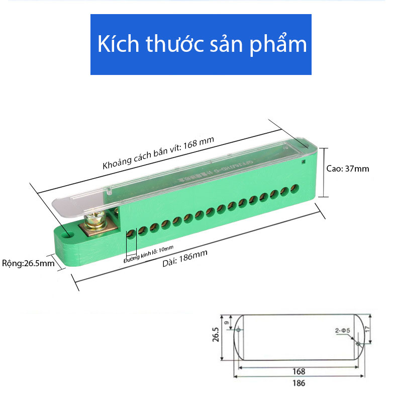 Cầu đấu chia dây điện 1 ra 16 100A FJ116