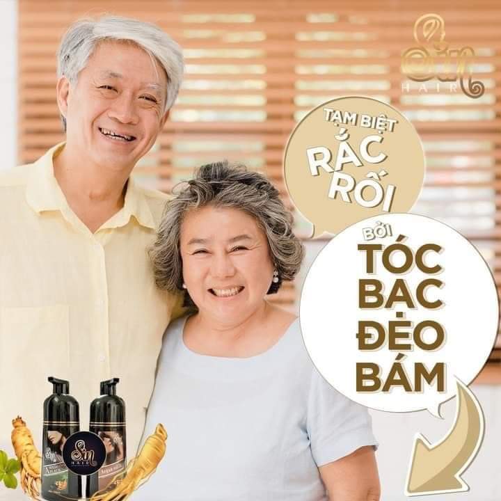 Số 1 Nhật Bản Combo 2 chai dầu gội phủ bạc màu nâu Sin Hair 500ml