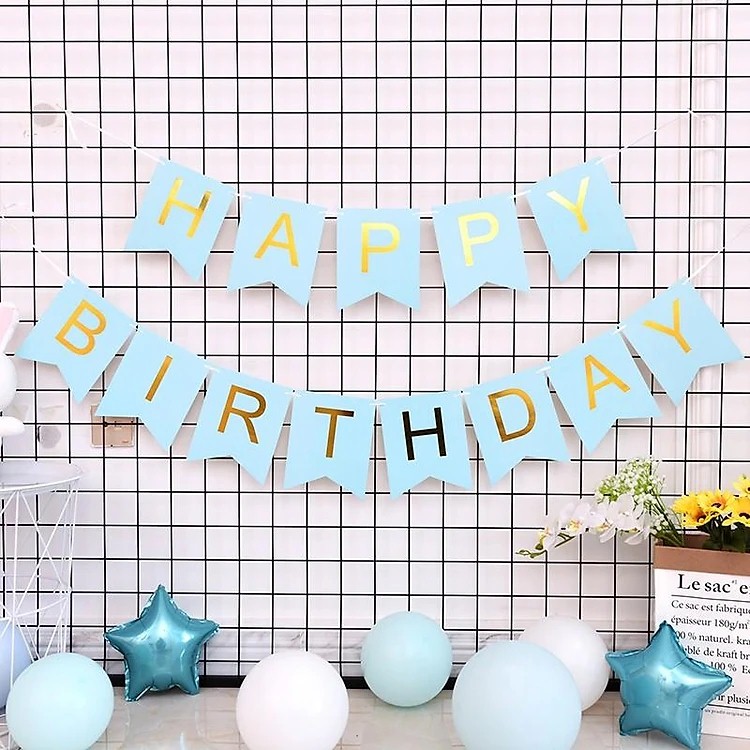 Bộ Dây Trang Trí Sinh Nhật Chữ Happy Birthday Thiết Kế Hoạt Hình